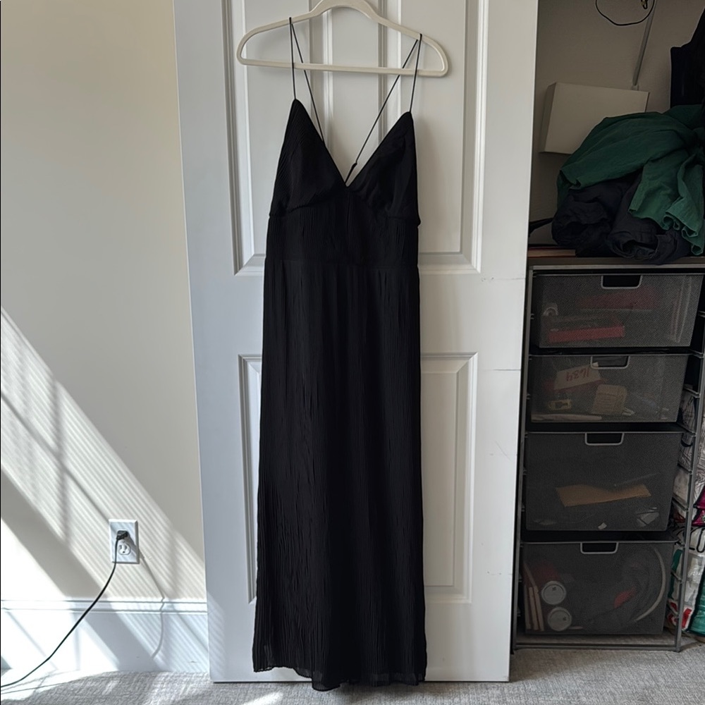 Elegant Black Spaghetti Strap Dress